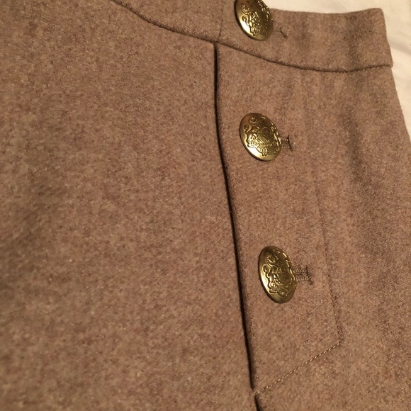 J CREW The Pencil Skirt Women’s Tan Wool Blend Pleated Sailor Style Skirt Size 4 - Picture 3 of 9